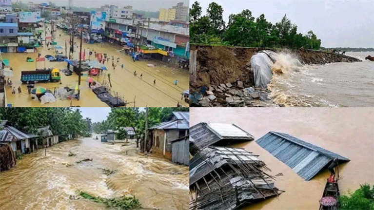 সাত জেলায় বন্যা ও পাহাড়ধসে নিহত ৫৭